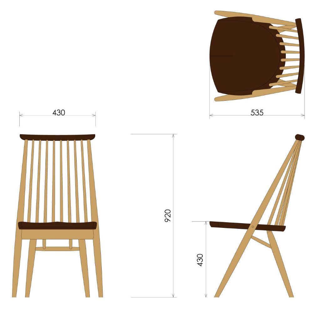 CIVILチェア CC71K(ウォールナット＋オーク) – 柏木工株式会社