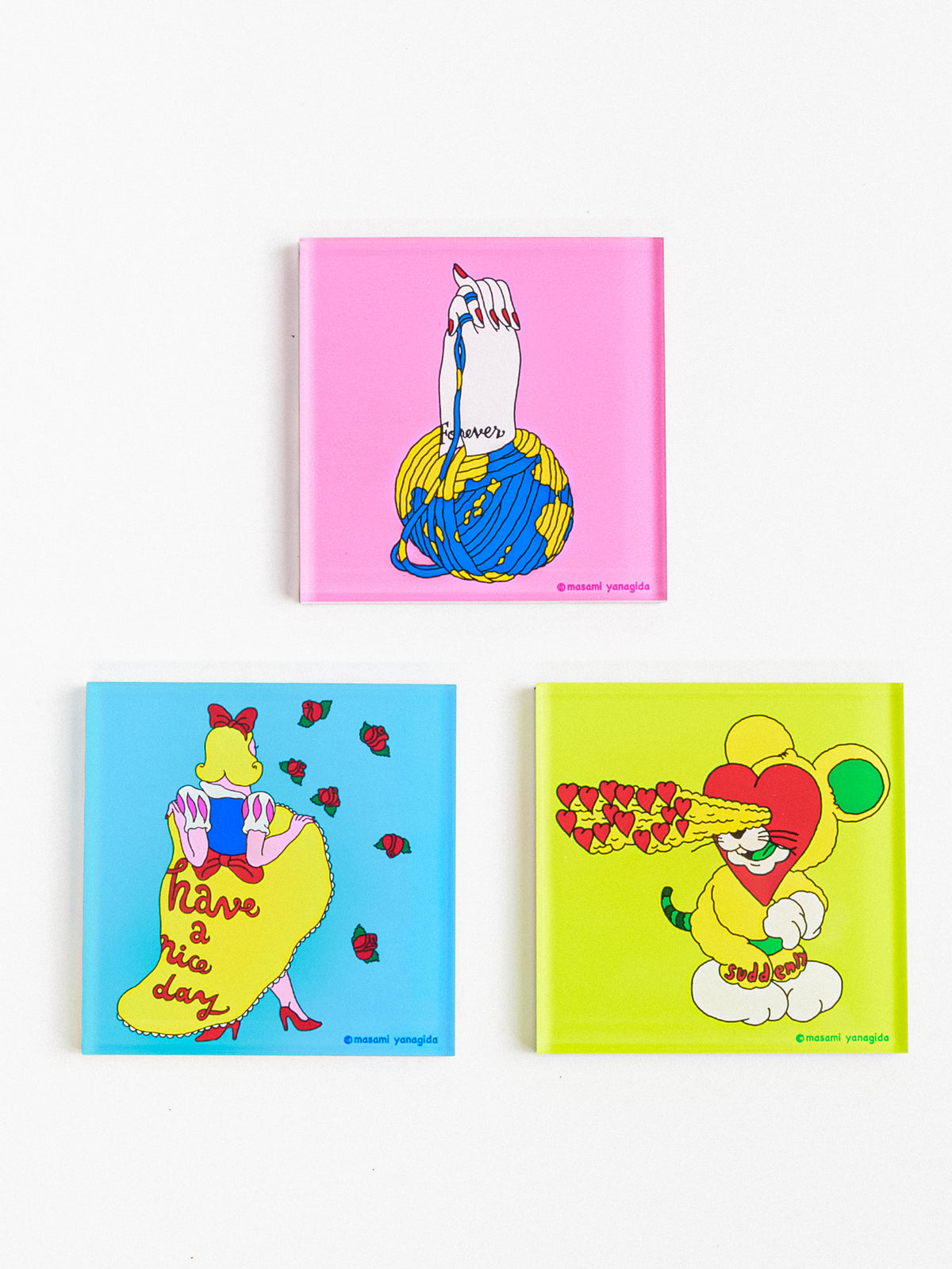 アクリルマグネット（ピンク） / ヤナギダマサミ