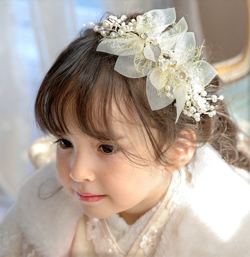 送料無料【目玉セール】ヘアアクセサリー チュールフラワーヘッド