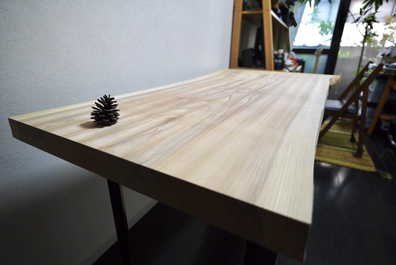 自分で仕上げる一枚板・スギのご感想（第五回・書斎机ビフォーアフター