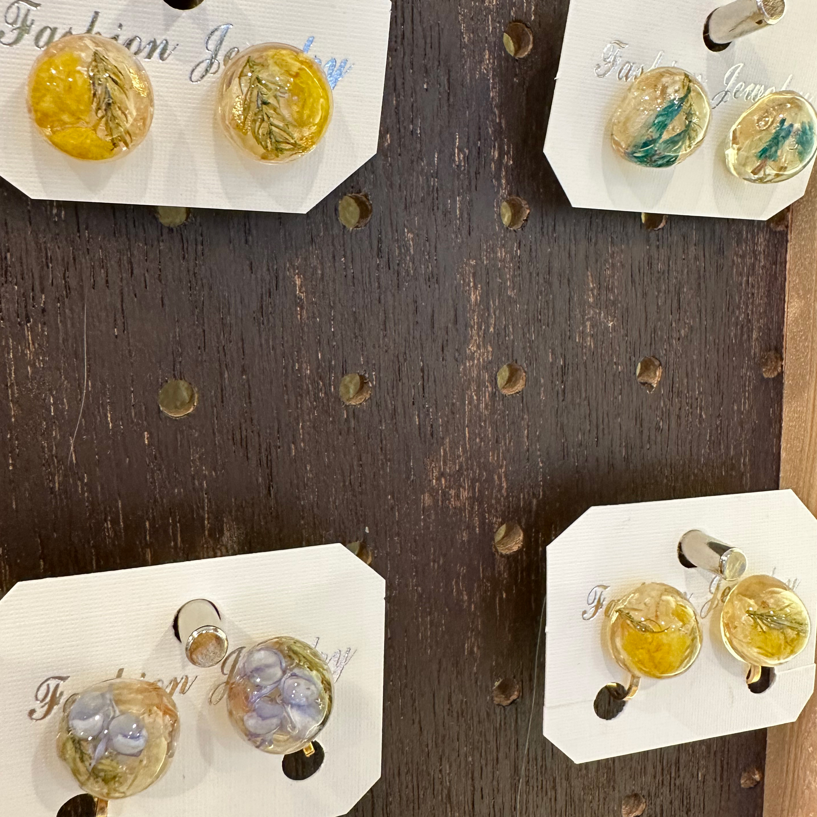 ハンドメイド】新作アクセサリー ドライフラワー ピアス イヤリング