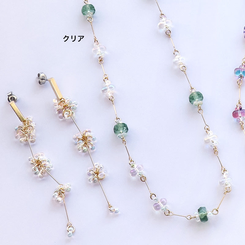 レシピNo.KR1074 チェコファルファーレのジョイントネック＆ピアス