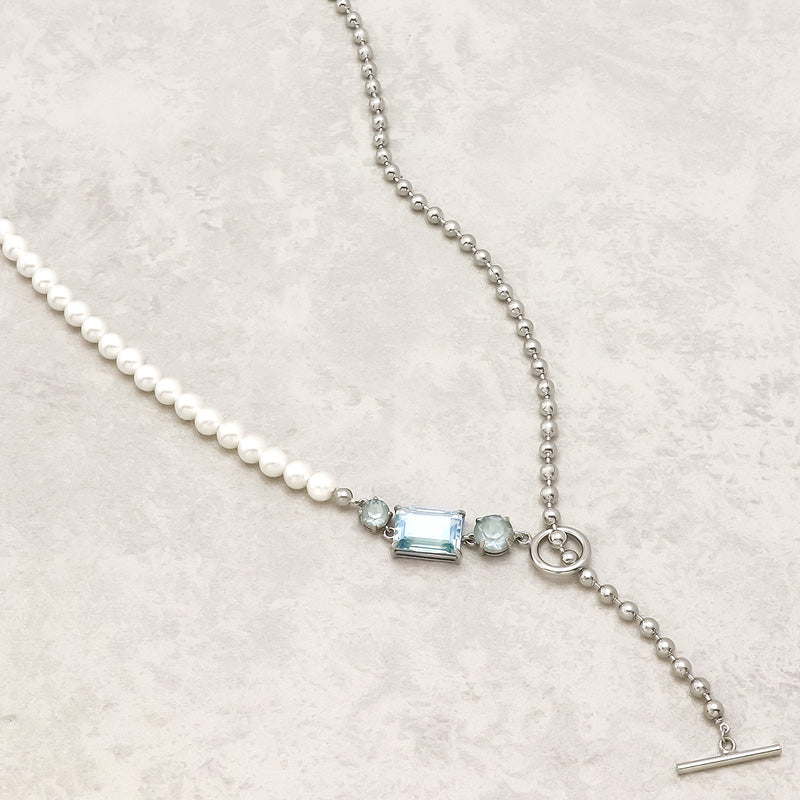 レシピNo.KR1099 貴和クリスタルのアシンメトリーY字ネックレス – 貴和