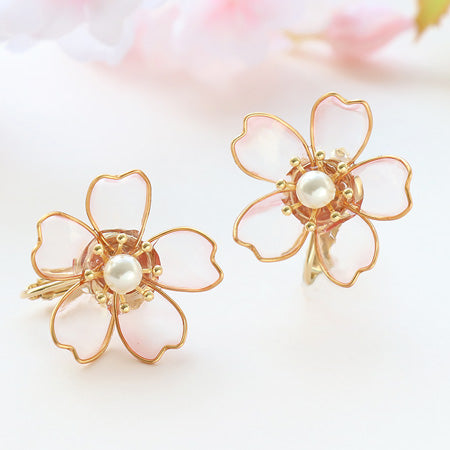 レシピNo.KR0501 桜のレジンイヤリング – 貴和製作所オンラインストア