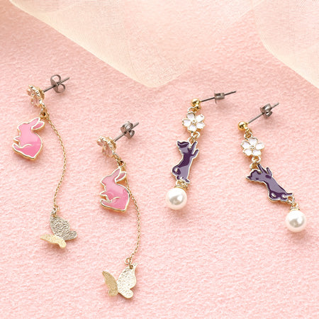 レシピNo.KR0683 さくらとアニマルチャームのピアス2種 – 貴和製作所