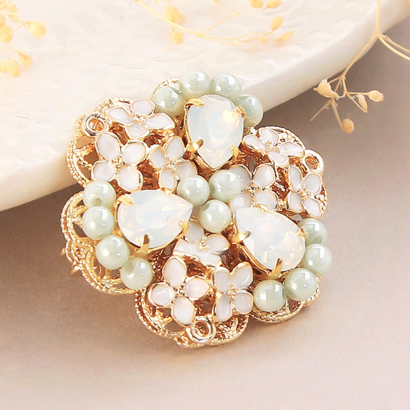 レシピNo.KR0870 チャームギンモクセイとチェコビーズのブローチ – 貴