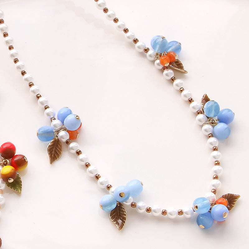 レシピ(図のみ)No.KR0882 チェコビーズの木の実ネックレス – 貴和