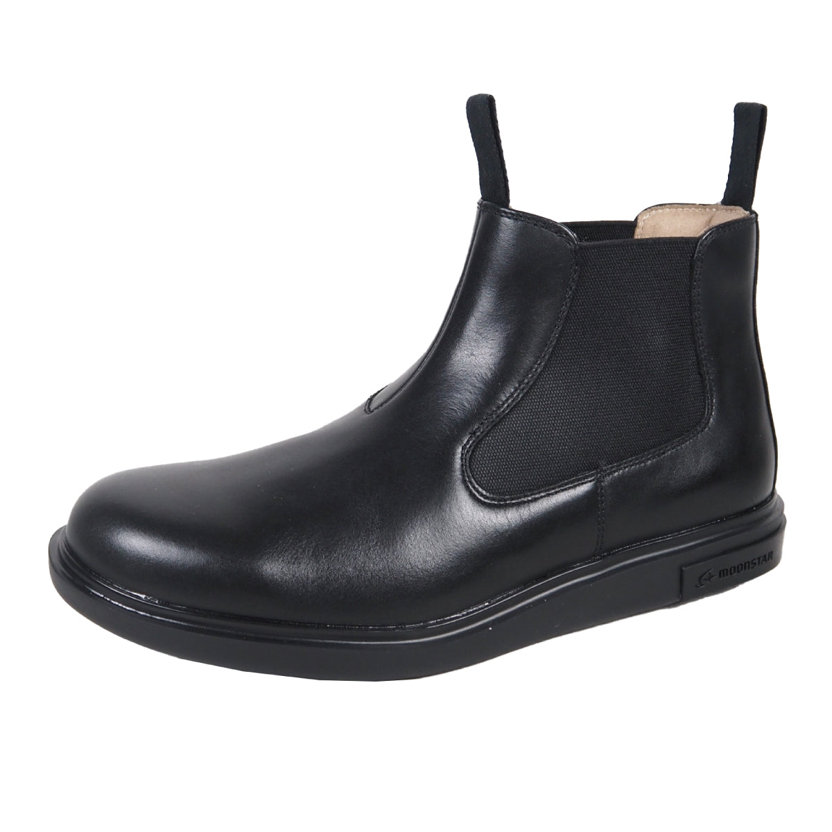 本革 幅広 ブーツ メンズ おしゃれ 靴 ムーンスター サイドゴア ブーツ