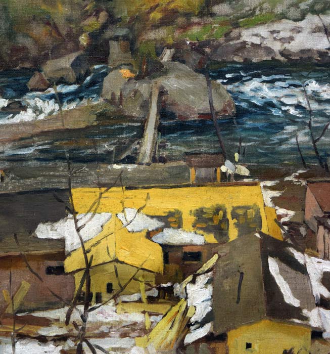 村田丹下「層雲峡（渓）」油絵・P12号 絵画買取・販売の小竹美術