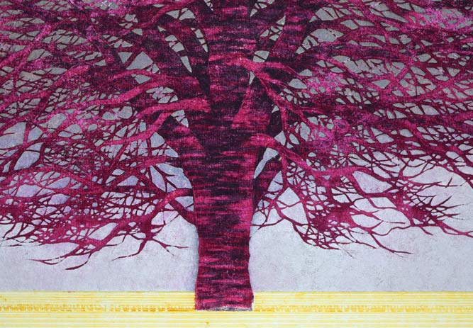 並木一「Tree Scene 60」木版画 絵画買取・販売の小竹美術