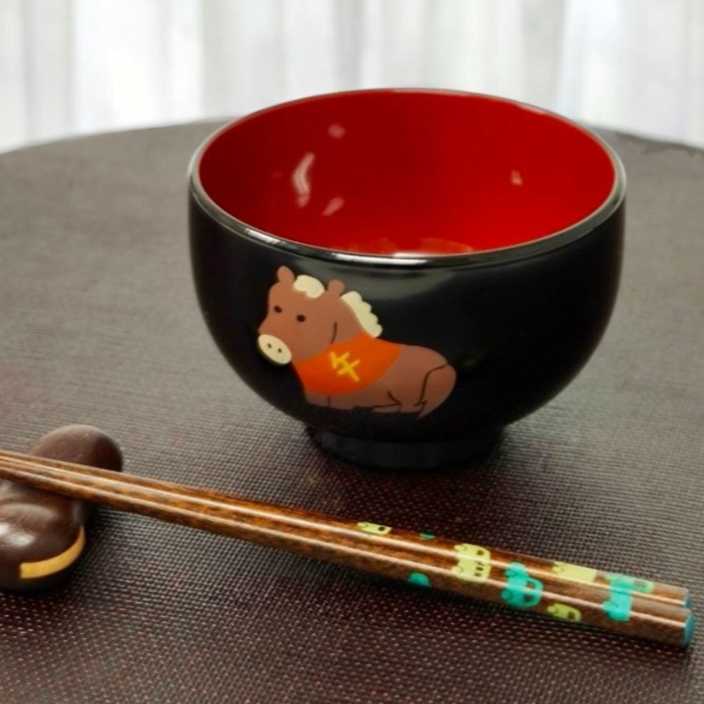 越前 干支汁椀 赤 – 漆器 高翆