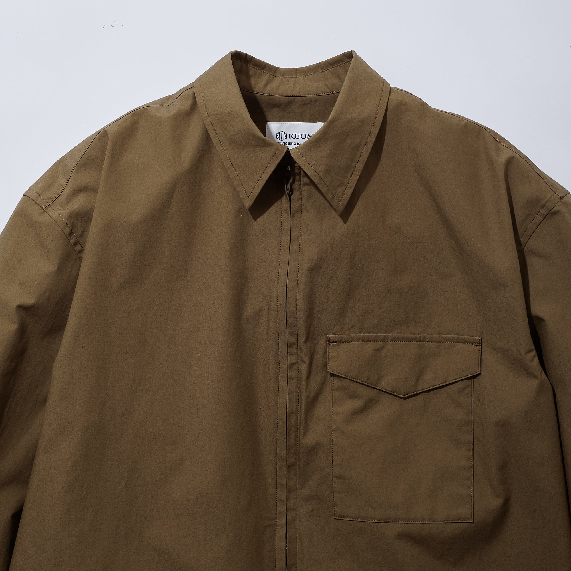 Cotton Poplin Zip-Up Shirt – KUON Tokyo