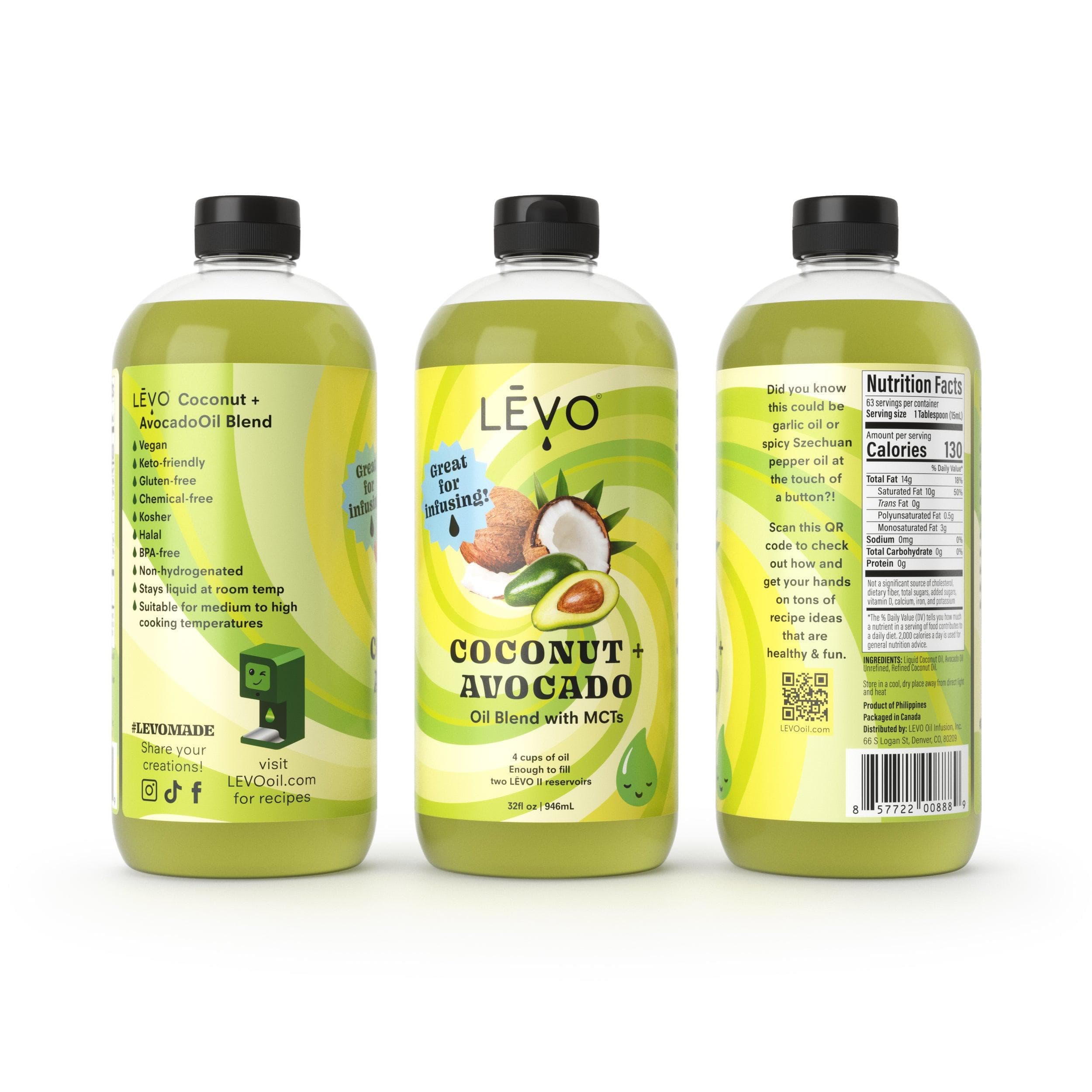Oil Trio Bundle - Avocado + MCT + Coconut - LEVO Oil Infusion, Inc.