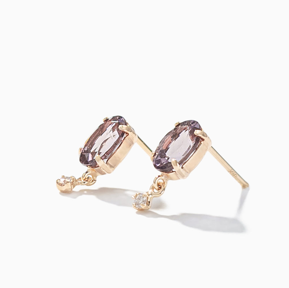 L&Co.(エルアンドコー)】ピアス｜K10 カラーチェンジガーネット ピアス