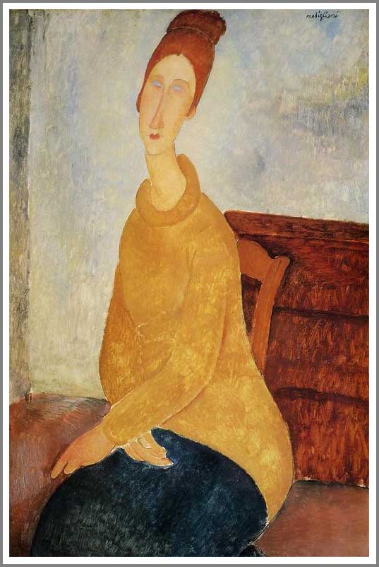 モディリアーニ【座るジャンヌ・エビュテルヌの肖像】 : （アート