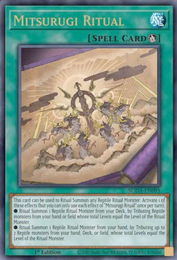 遊戯王】海外の爬虫類族の儀式テーマ「Mitsurugi」は相当力入れてそう