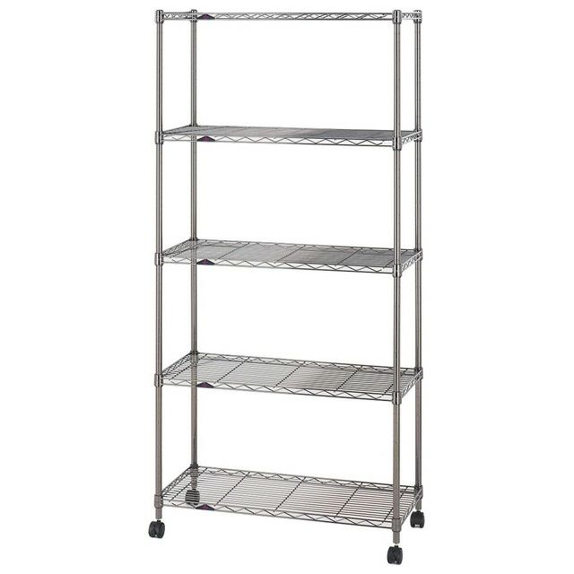 スチールラック 幅75cm 5段 ルミナスブラック 幅74.5×奥行34.5×高さ