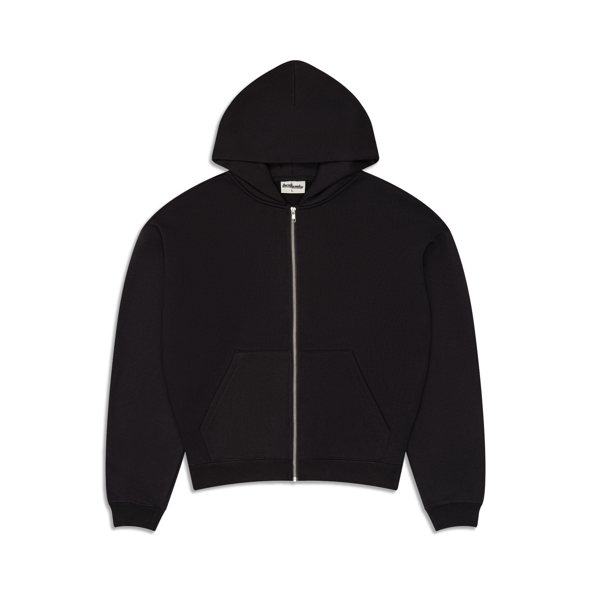 350 GSM 'Black' Zip-Up Hoodie – LucidBlanks