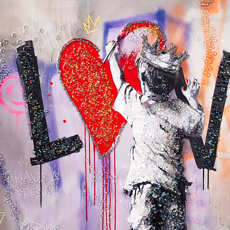 水晶パネル アートパネル 60×80cm ポップアート 銀フレーム付き