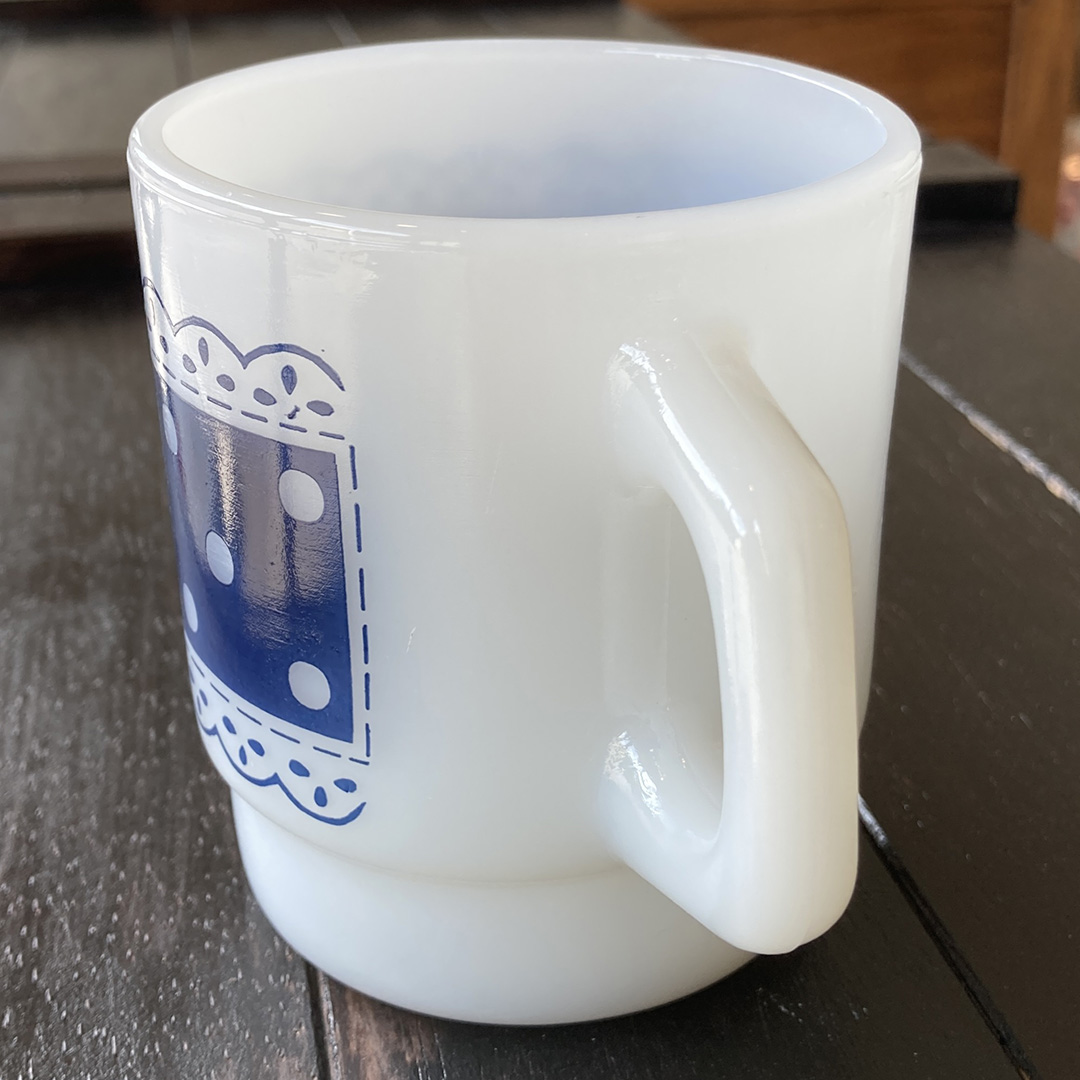 スタッキングマグ レースドット青ピクニック 1960年～1976年頃製造