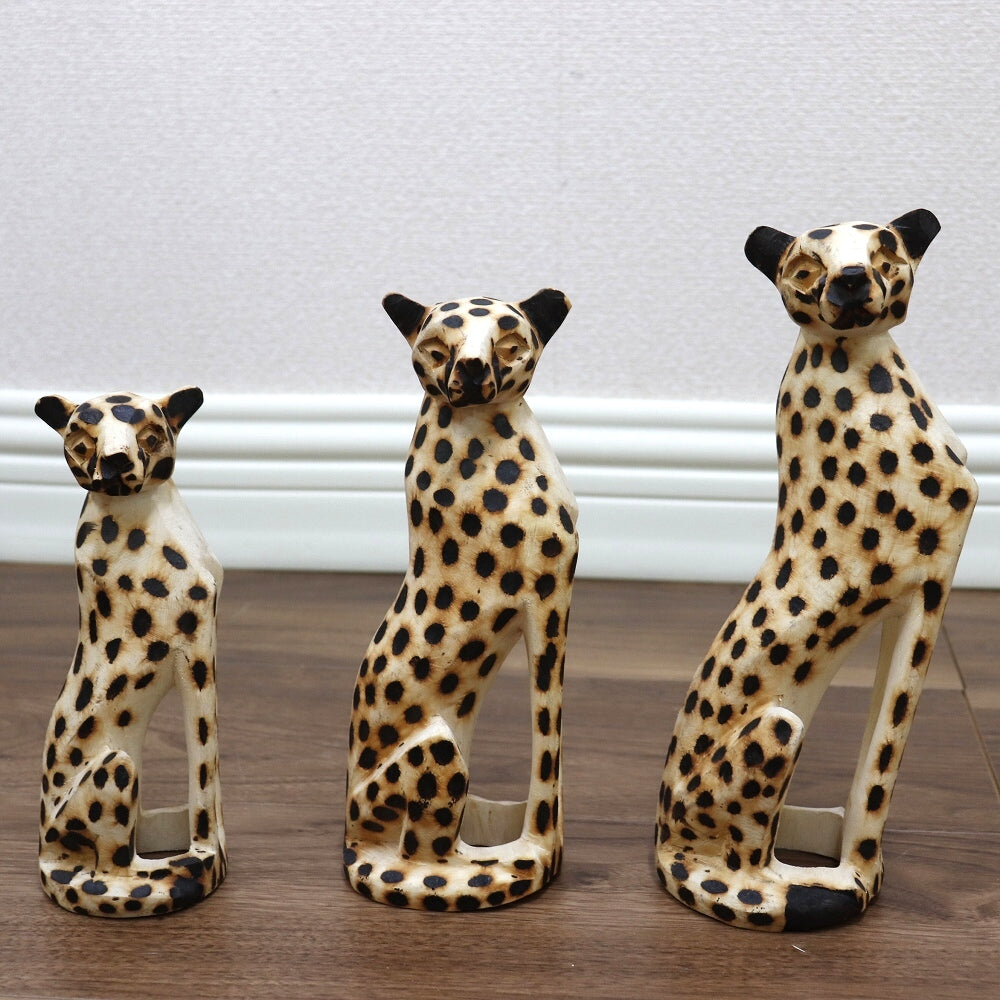 木彫動物 チーター 3サイズ ジンバブエ製 | マンゴロベ