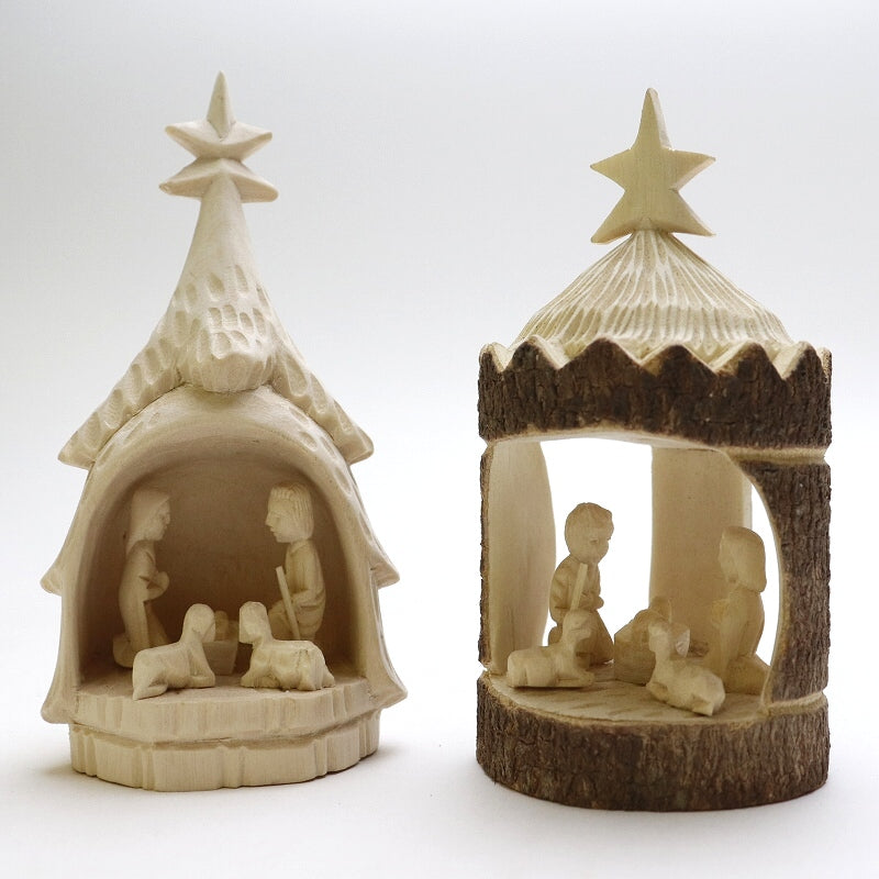 ナチュラルウッド キリスト生誕置物 natural クリッペ もみの木