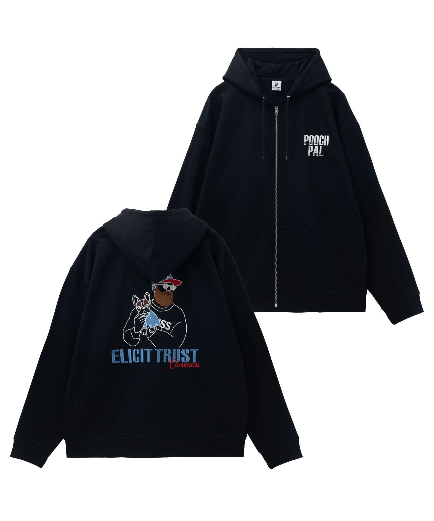 ひげサガラ裏毛ジップパーカー メンズ