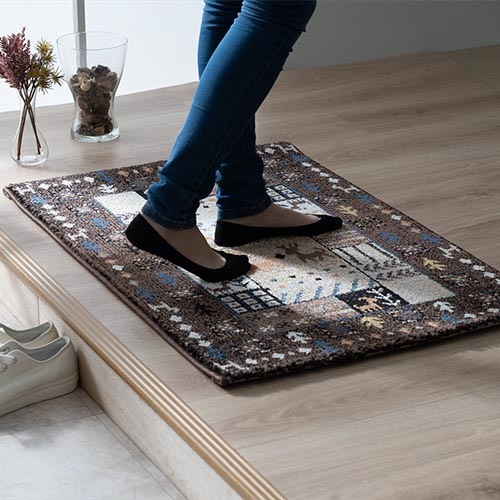 EC限定】マット ウィルトン ギャッベ調デザインの輸入柄物玄関マット