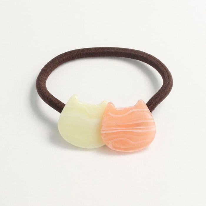 ヘアゴム ネコ 猫 アセチ アクリル【4color】 | ヘアアクセサリー