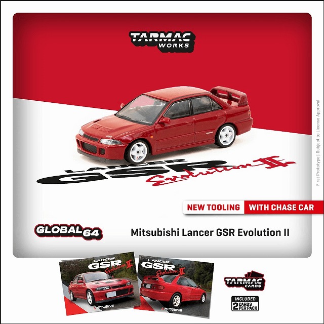 Tarmac Works 1/64 Mitsubishi Lancer GSR Evolution II Red