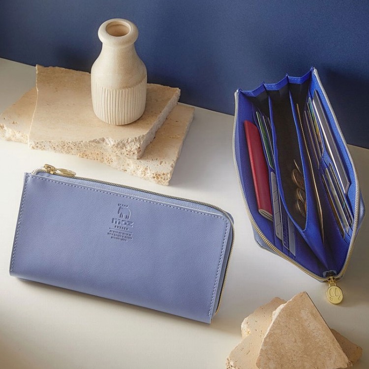 moz 整理上手な牛革長財布BOOK sky blue | 商品カテゴリ一覧,宝島社