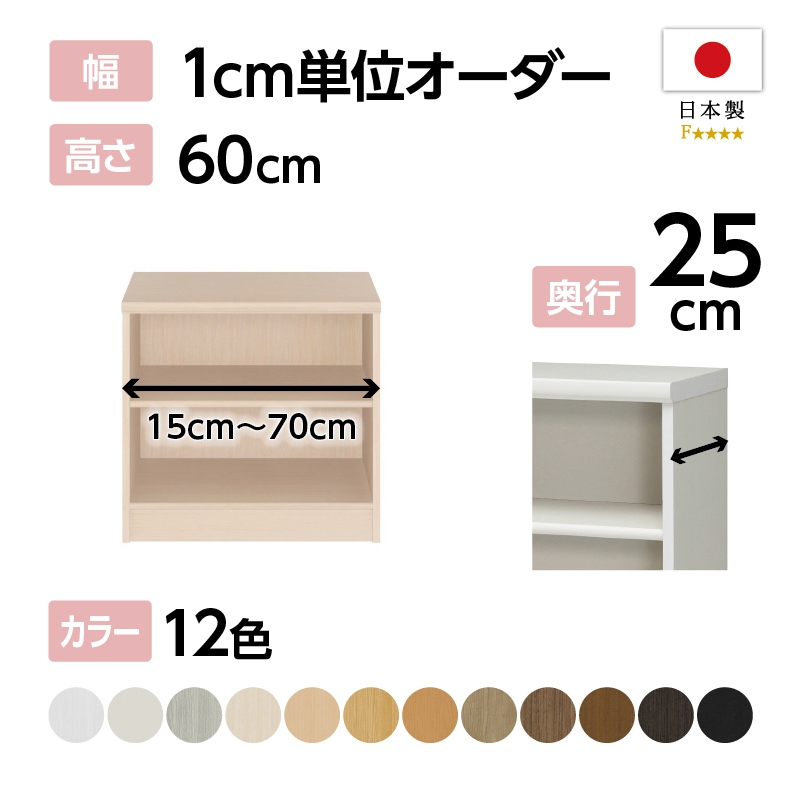 お客様組立商品】オーダーラック奥行25cmスリムレギュラー〔標準棚板