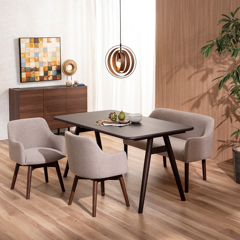 ダイニング4点セット ダイニングテーブル ライフコッド150BR + 回転A