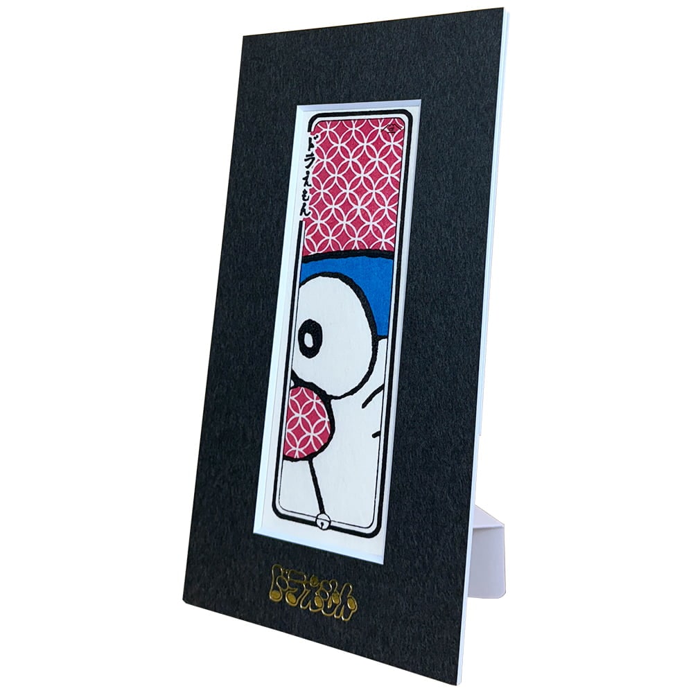 ドラえもん 小型・ミニ浮世絵木版画「七宝模様（マット額入り