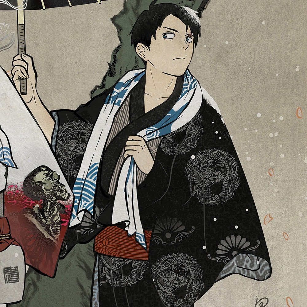 ゲゲゲ浮世絵「花散しの友誼」｜映画『鬼太郎誕生 ゲゲゲの謎』コラボ