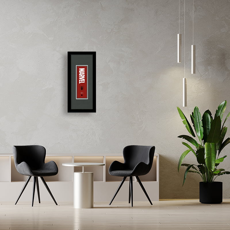 スパイダーマン 小型・ミニ浮世絵木版画「MARVELロゴ（専用額入