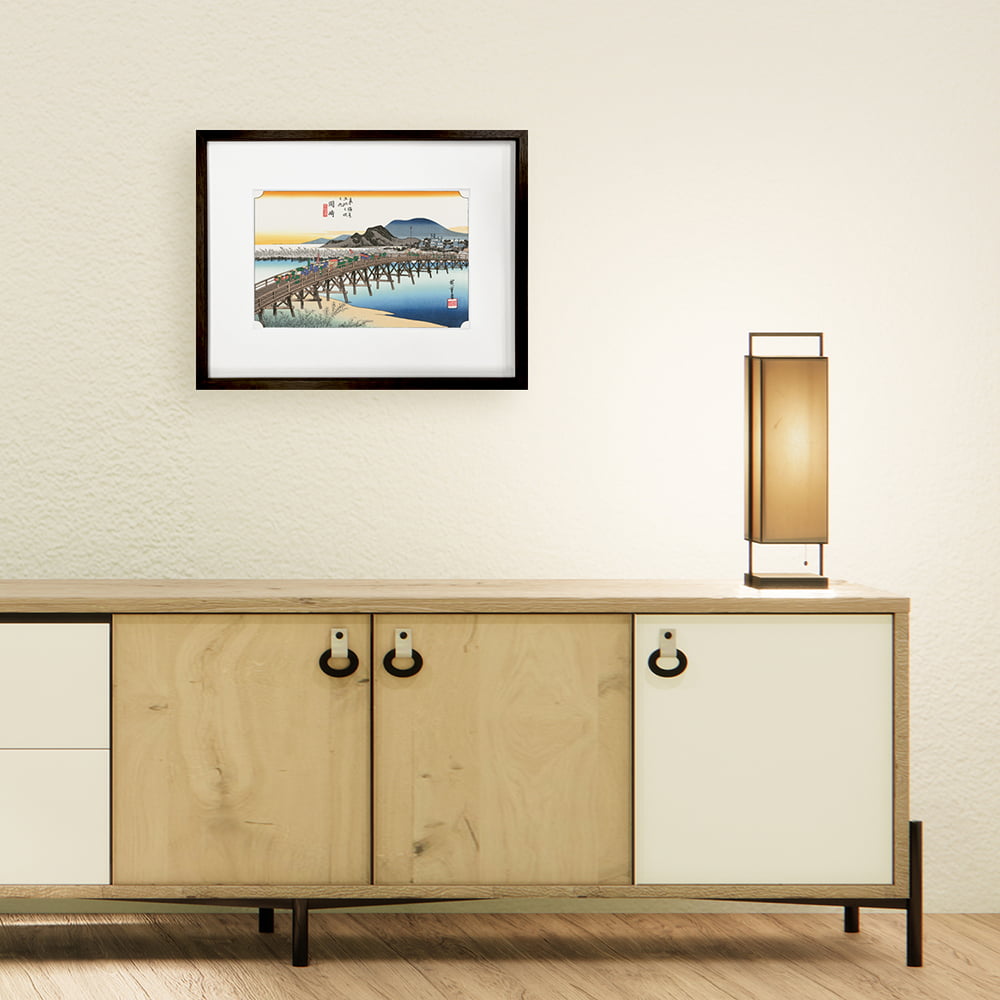 歌川広重「東海道五十三次 岡崎 矢矧之橋」浮世絵木版画｜浮世絵工房