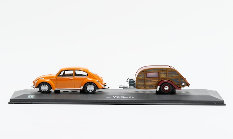 266005】1/43スケールミニカー VWビートル ＋ トレーラー