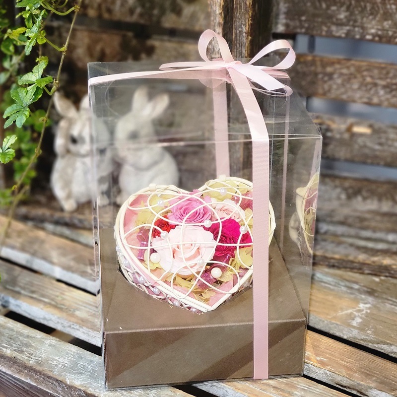 プリザーブドフラワー】ハートBOX | ❰ GIFT ❱,プリザードフラワー