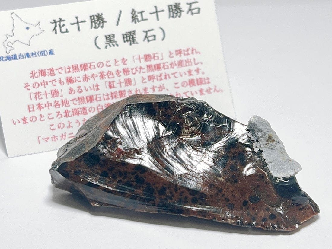 北海道白滝村(旧)産 黒曜石(花十勝/紅十勝石)