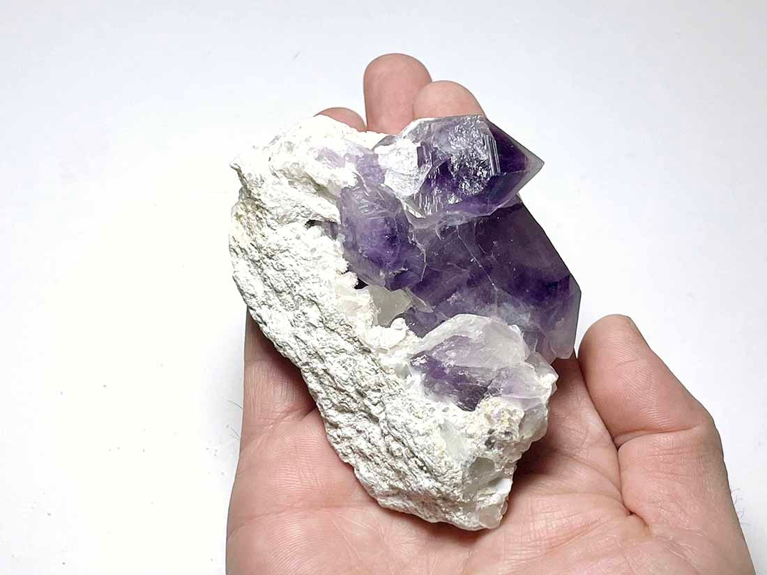 レア！モロッコ産 ファントム＆ アワーグラスアメジスト 母岩付き