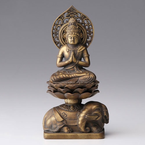 仏像・八体仏 高岡鋳物 普賢菩薩 15cm (BZ-004) 辰・巳年生まれのお守