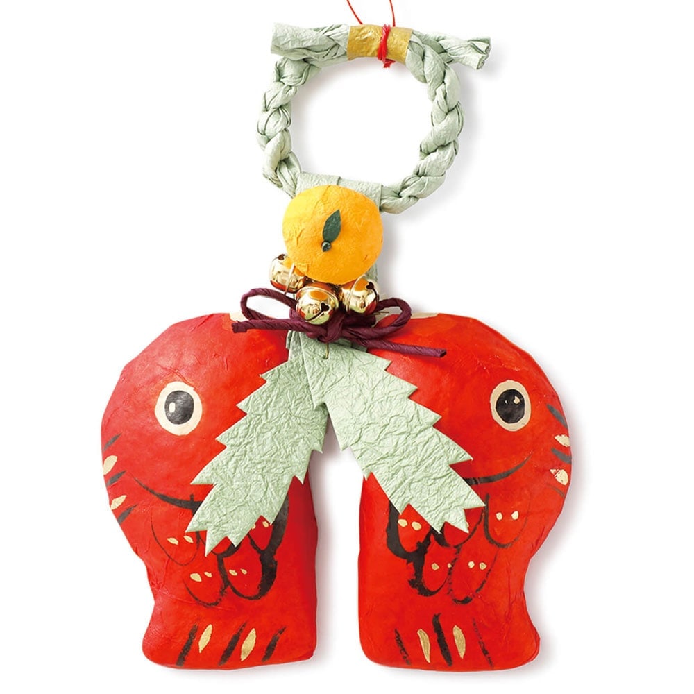 正月飾り 向い鯛 めでたや 山梨県の和紙製品 New Years decoration