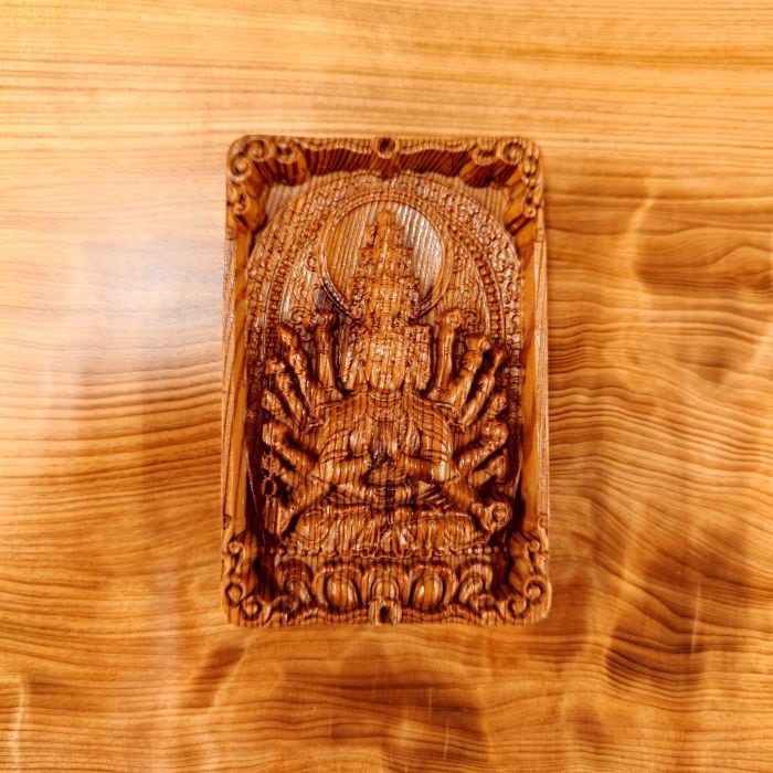 屋久杉一刀彫 千手観音菩薩 懐中仏 252 | 屋久杉彫り物・置物 | 屋久杉堂