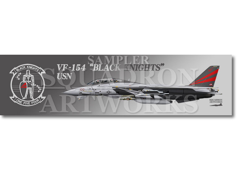 ステッカー】 F-14A トムキャット VF-154 ブラックナイツ 2003