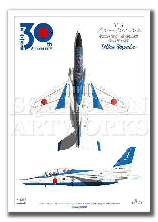 第11飛行隊 創設30周年 “Top view 縦向き” T-4 ブルーインパルス （A4