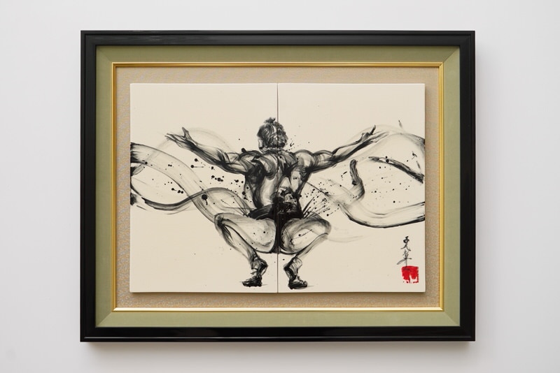 直筆陶墨画「塵手水(ちりちょうず)」 | 墨絵・陶墨画アーティスト 西元