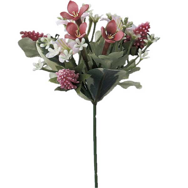 造花 ドライフラワー 『ミックスフラワーピック ピンク A-32387-003