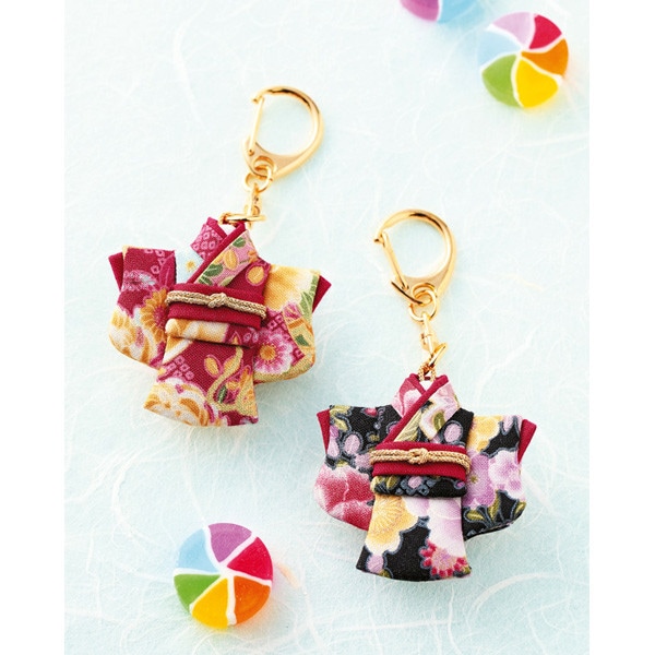 工作キット 『縫わずに作る和のミニ着物キーホルダー LH-95』 Panami