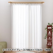 既製カーテン 『レースカーテン エコストライプレース 100cm×176cm 2枚